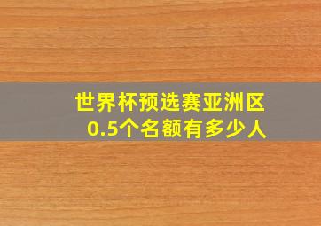 世界杯预选赛亚洲区0.5个名额有多少人