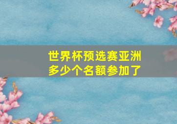 世界杯预选赛亚洲多少个名额参加了