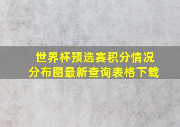 世界杯预选赛积分情况分布图最新查询表格下载