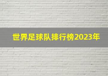 世界足球队排行榜2023年