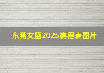 东莞女篮2025赛程表图片