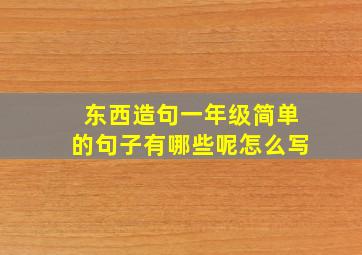 东西造句一年级简单的句子有哪些呢怎么写