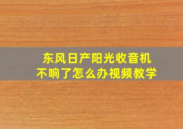 东风日产阳光收音机不响了怎么办视频教学