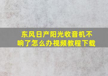 东风日产阳光收音机不响了怎么办视频教程下载