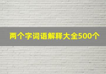 两个字词语解释大全500个