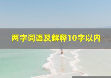 两字词语及解释10字以内