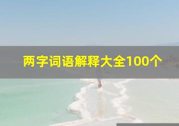 两字词语解释大全100个