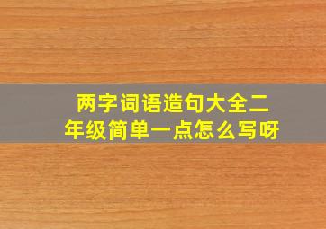 两字词语造句大全二年级简单一点怎么写呀