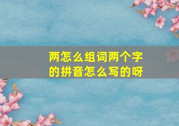 两怎么组词两个字的拼音怎么写的呀