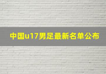 中国u17男足最新名单公布