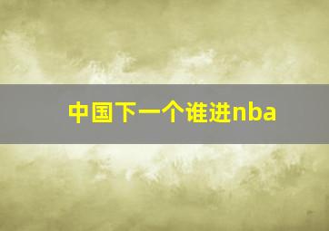 中国下一个谁进nba