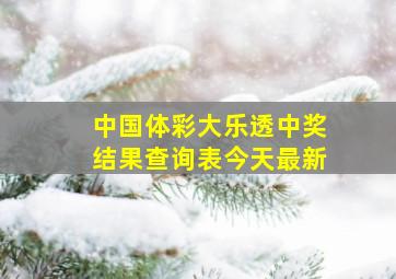 中国体彩大乐透中奖结果查询表今天最新