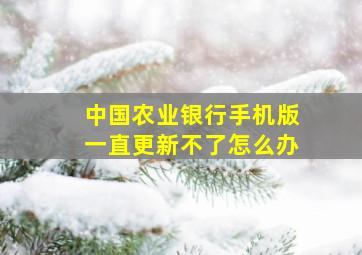 中国农业银行手机版一直更新不了怎么办