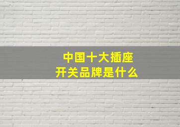 中国十大插座开关品牌是什么