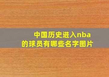 中国历史进入nba的球员有哪些名字图片