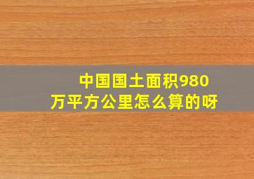 中国国土面积980万平方公里怎么算的呀