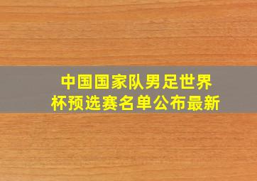 中国国家队男足世界杯预选赛名单公布最新