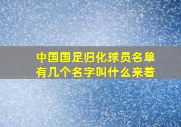 中国国足归化球员名单有几个名字叫什么来着