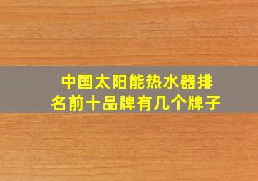 中国太阳能热水器排名前十品牌有几个牌子