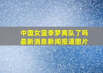 中国女篮李梦离队了吗最新消息新闻报道图片