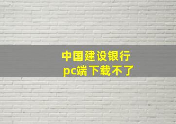 中国建设银行pc端下载不了