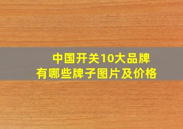 中国开关10大品牌有哪些牌子图片及价格