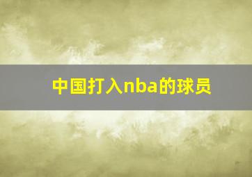 中国打入nba的球员