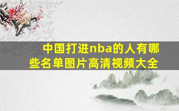 中国打进nba的人有哪些名单图片高清视频大全