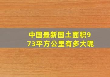 中国最新国土面积973平方公里有多大呢