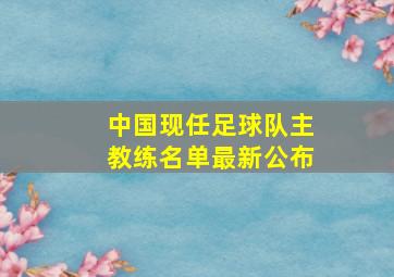 中国现任足球队主教练名单最新公布