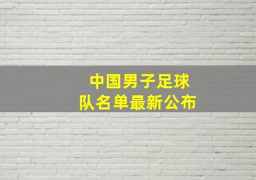 中国男子足球队名单最新公布