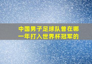 中国男子足球队曾在哪一年打入世界杯冠军的