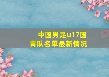 中国男足u17国青队名单最新情况