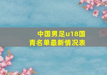 中国男足u18国青名单最新情况表