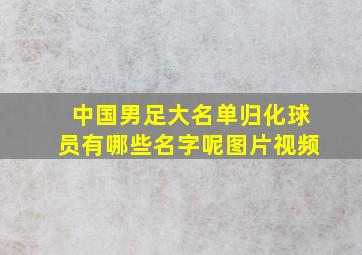 中国男足大名单归化球员有哪些名字呢图片视频