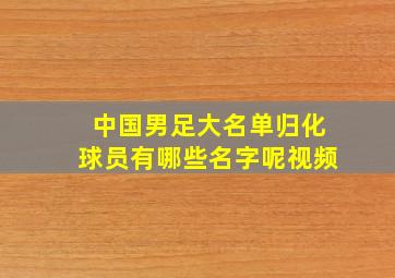 中国男足大名单归化球员有哪些名字呢视频