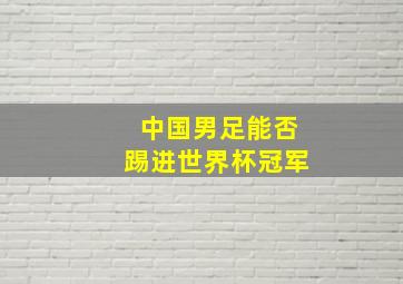 中国男足能否踢进世界杯冠军