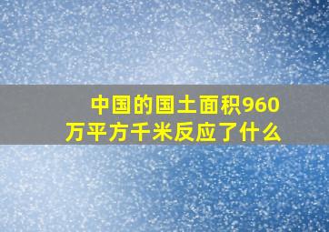 中国的国土面积960万平方千米反应了什么