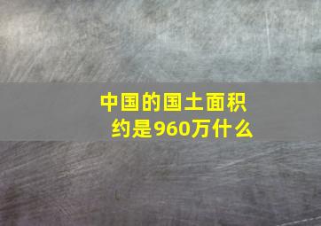 中国的国土面积约是960万什么