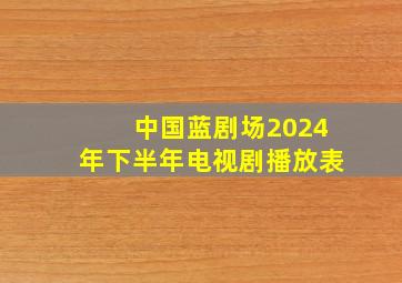 中国蓝剧场2024年下半年电视剧播放表