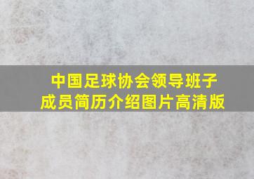 中国足球协会领导班子成员简历介绍图片高清版