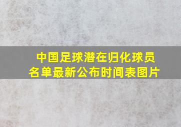 中国足球潜在归化球员名单最新公布时间表图片