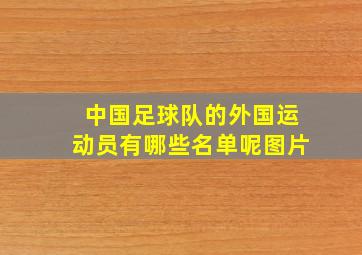 中国足球队的外国运动员有哪些名单呢图片