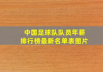 中国足球队队员年薪排行榜最新名单表图片