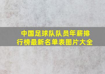 中国足球队队员年薪排行榜最新名单表图片大全