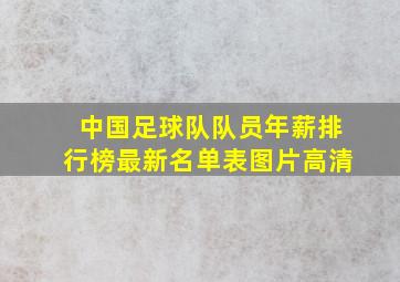 中国足球队队员年薪排行榜最新名单表图片高清