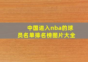 中国进入nba的球员名单排名榜图片大全