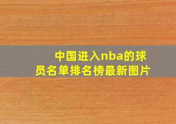 中国进入nba的球员名单排名榜最新图片