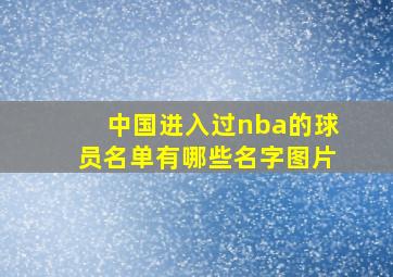 中国进入过nba的球员名单有哪些名字图片