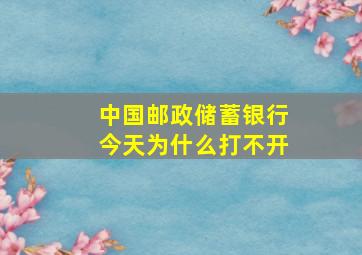 中国邮政储蓄银行今天为什么打不开